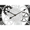 Wall Clock DKD Home Decor Wood Black White Iron Gears (60 x 4 x 60 cm)