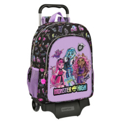 School Rucksack with Wheels Monster High Creep Black 33 x 42 x 14 cm