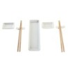 Sushi Set DKD Home Decor 24 x 7 x 2 cm Natural White Stoneware Oriental