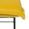 Pouffe Synthetic Fabric Metal Yellow 40 x 40 x 35 cm