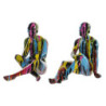 Decorative Figure DKD Home Decor 25,5 x 14 x 21,5 cm Black Multicolour (2 Units)