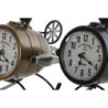 Table clock Home ESPRIT Black Golden PVC Metal Loft 18 x 23 x 24 cm (2 Units)