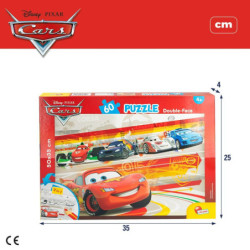 Child's Puzzle Cars Double-sided 60 Pieces 50 x 35 cm (12 Units)