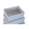 Set of Stackable Organising Boxes DKD Home Decor White Sky blue Children's Cardboard (43,5 x 33,5 x 15,5 cm)