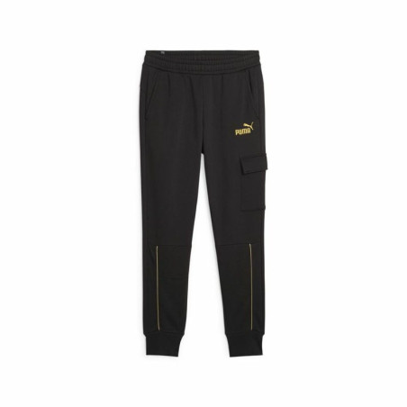 Adult's Tracksuit Bottoms Puma Ess+ Minimal Gold Black Men