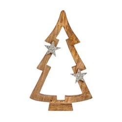 Christmas Tree Brown Shape 7 x 50 x 32 cm Silver Wood