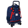 School Rucksack with Wheels Spider-Man Neon Navy Blue 33 X 45 X 22 cm