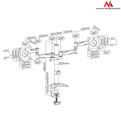 Screen Table Support MacLean MC-714 27" 13"