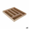 Cutlery Organiser Quttin Wood 33 x 28 x 3,5 cm (12 Units)