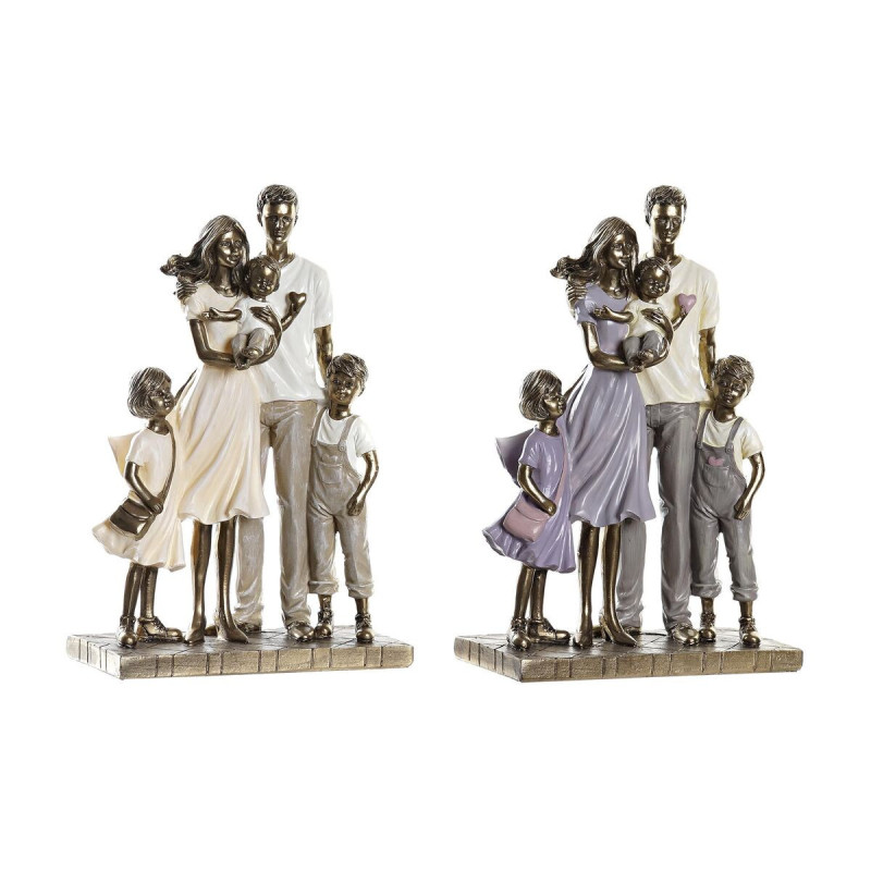 Decorative Figure DKD Home Decor 17,5 x 8,5 x 26 cm Golden Family (2 Units)