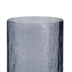 Vase 17 x 17 x 47 cm Crystal Grey Metal Silver