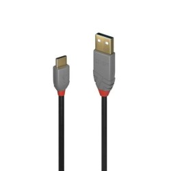 USB A to USB C Cable LINDY 36887 Black 2 m