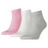 Sports Socks Puma Quarter Plain Grey Pink White (3 pcs)