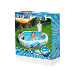 Inflatable Paddling Pool for Children Bestway 262 x 157 x 46 cm Blue