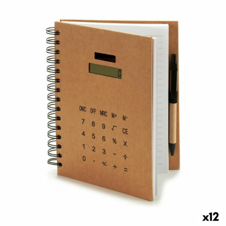 Spiral Notebook with Pen Calculator 2,5 x 21 x 18 cm (12 Units)