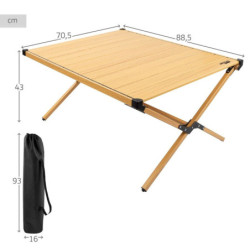 Folding Table Aktive Glamping Sabana Aluminium Soil 88,5 x 43 x 70,5 cm