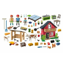 Playset Playmobil 71248 Country Furnished House with Barrow and Cow 137 Pieces