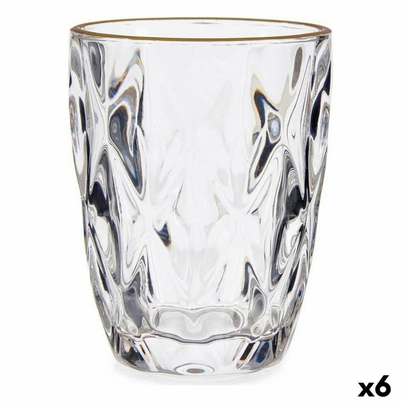 Glass Golden Transparent Glass (270 ml) (6 Units)