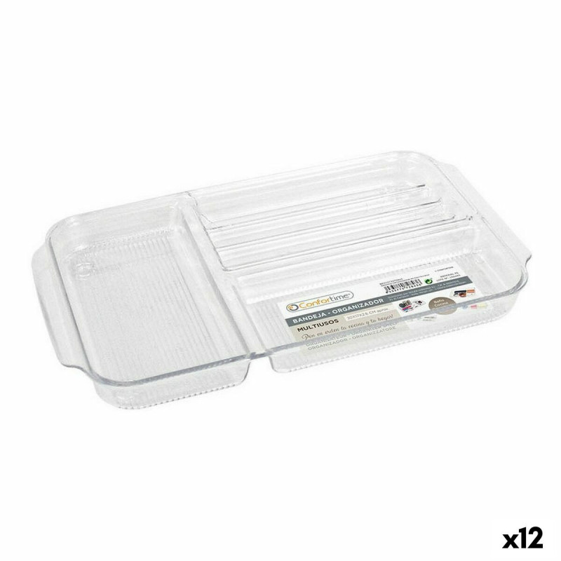 Tray with Compartments Confortime polystyrene 30 x 17,7 x 2,6 cm 12 Units (30 x 17 x 2,6 cm)