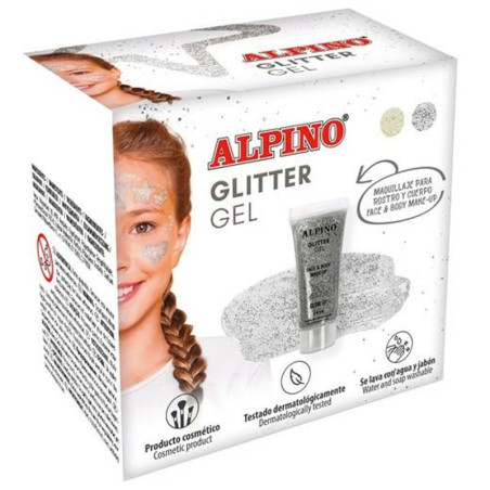 Children's Makeup Alpino Gel Glitter Silver