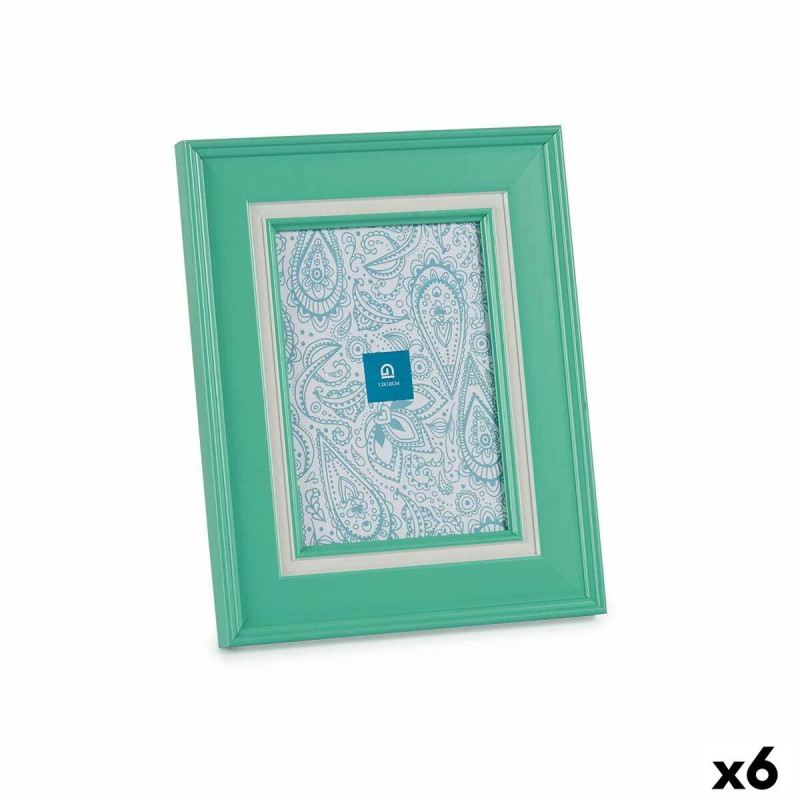 Photo frame Crystal Green Plastic (6 Units) (2 x 26 x 21 cm)