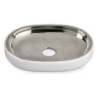 Soap dish Silver Stainless steel White Plastic 9,5 x 2,5 x 13 cm (6 Units)