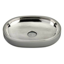 Soap dish Silver Grey Stainless steel Plastic 9,5 x 2,5 x 13 cm (6 Units)