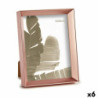 Photo frame 17,3 x 3,3 x 22,3 cm Pink Copper Plastic Glass (6 Units)