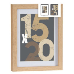 Wall photo frame Natural Glass MDF Wood 20,5 x 2,5 x 26,5 cm (6 Units)