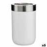 Toothbrush Holder White Silver Plastic 7,7 x 11,2 x 7,7 cm (6 Units)