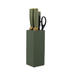 Knife Holder Quid Naturalia Set 7 Pieces Green Metal