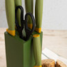 Knife Holder Quid Naturalia Set 7 Pieces Green Metal