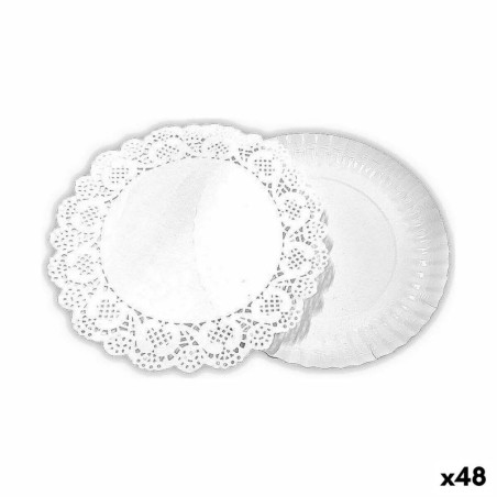 Cake stand Algon White 25 x 25 x 2 cm Circular (2 Pieces) (48 Units)