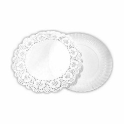 Cake stand Algon White 25 x 25 x 2 cm Circular (2 Pieces) (48 Units)