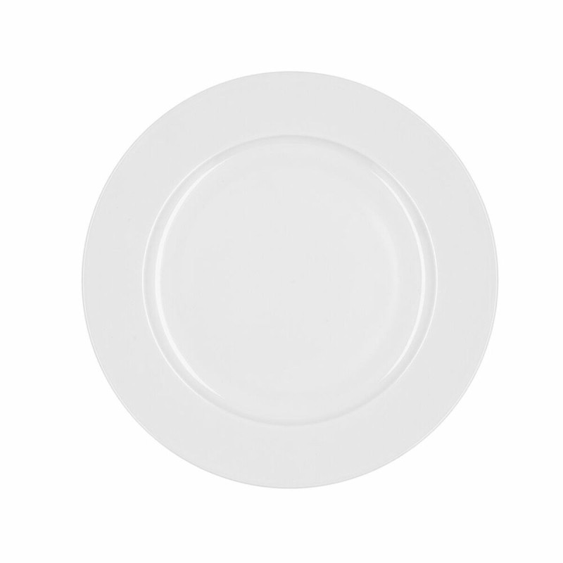 Flat plate Bidasoa Glacial Ceramic White (25 cm) (Pack 6x)