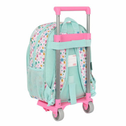 School Rucksack with Wheels Peppa Pig Cosy corner Light Blue (26 x 34 x 11 cm)