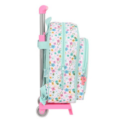 School Rucksack with Wheels Peppa Pig Cosy corner Light Blue (26 x 34 x 11 cm)