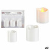 Candle Set 3,7 x 3,7 x 5 cm White (12 Units)