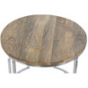 Set of 3 tables Home ESPRIT Brown Silver Natural Steel Mango wood 49,5 x 49,5 x 62 cm