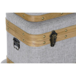 Set of Chests DKD Home Decor 60 x 36 x 34 cm Natural Grey Wood