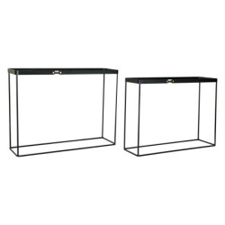 Console DKD Home Decor Black Metal Crystal 107,5 x 32,5 x 80,5 cm