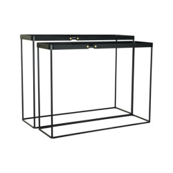 Console DKD Home Decor Black Metal Crystal 107,5 x 32,5 x 80,5 cm