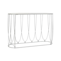 Console DKD Home Decor Silver Metal White Marble 115 x 35 x 78 cm