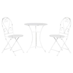 Table set with 2 chairs Home ESPRIT White 60 x 60 x 70 cm