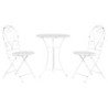 Table set with 2 chairs Home ESPRIT White 60 x 60 x 70 cm