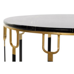 Set of 2 tables Home ESPRIT Black Golden Metal Marble 67 x 67 x 42 cm