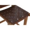 Stool DKD Home Decor Teak Brown Leather (41 x 53 x 90 cm)