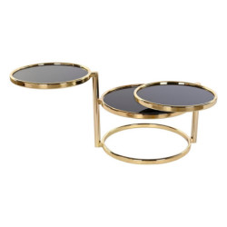 Side table DKD Home Decor Crystal Golden Steel (58 x 50 x 43 cm)