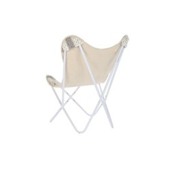 Garden chair DKD Home Decor Grey Cotton White Iron (74 x 65 x 90 cm)