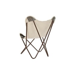 Garden chair DKD Home Decor Black Brown Cotton Iron (74 x 65 x 90 cm)